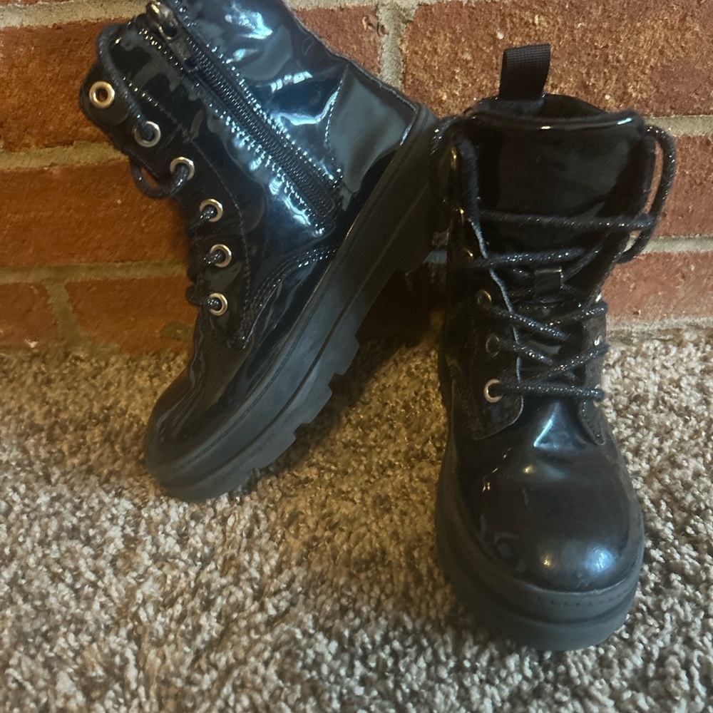 H&M Black Combat Boots with Chunky Sole
